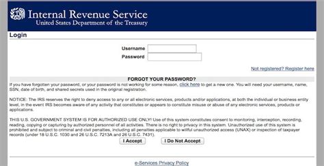 internal revenue service government login in